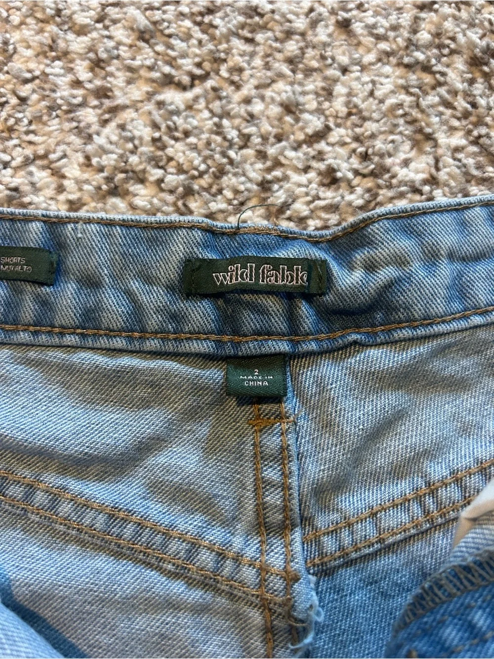 wild fable Denim Shorts with Blue Crochet Paneling